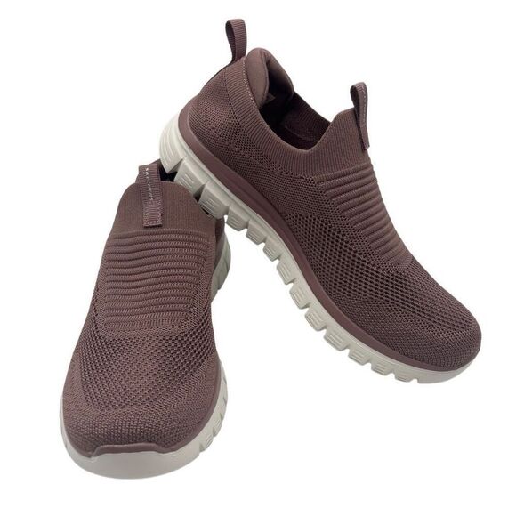 Skechers Memory Foam Slip On Sneakers Mauve Size 7 - Picture 1 of 9